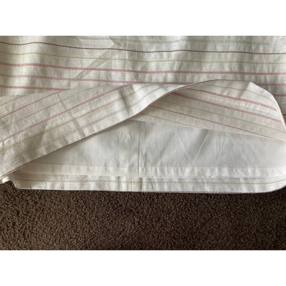 *2/24* Ann Taylor Loft Linen Blend White Striped Skirt Size 8 - Picture 4 of 7